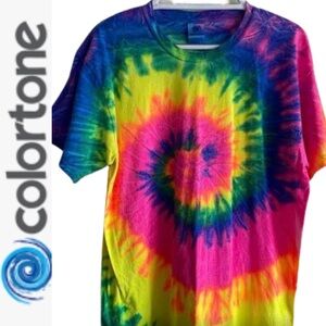 🌈 Swirl Bright TieDye T-Shirt Colortone